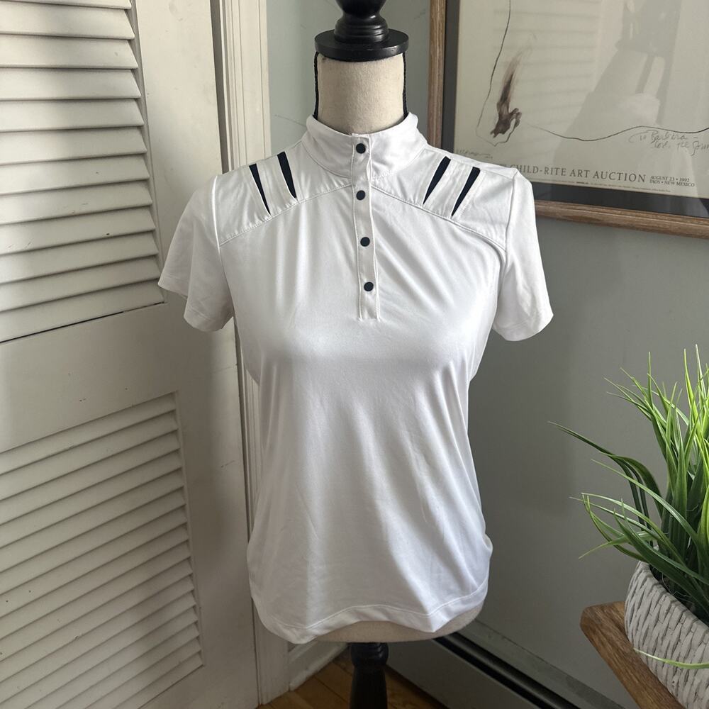 Tail White Label Top Womens Small Mock Neck Performance Preppy Golf Athleisure